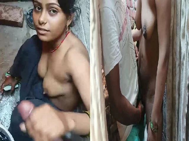 Village wife nude bath and standing sex