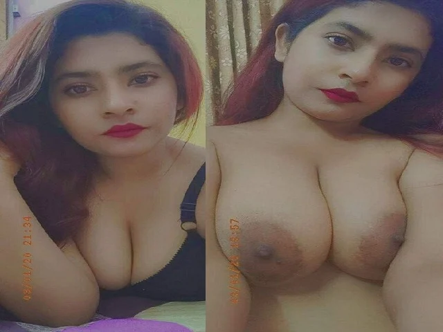 Red lips Indian girl nude boobs viral exposure