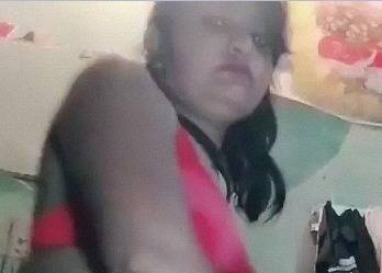 Bloody masturbation selfie