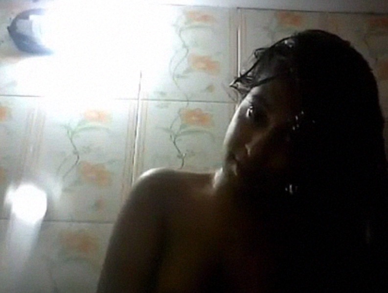 Cute face desi girl naked in bathroom solo show
