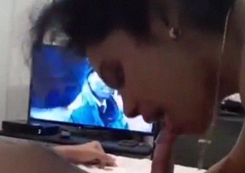 Indian step mom sucking penis of her step son