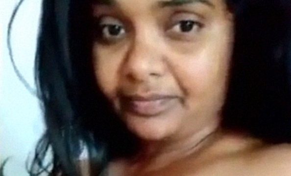 Mallu aunty with big boobs writing on nude breast