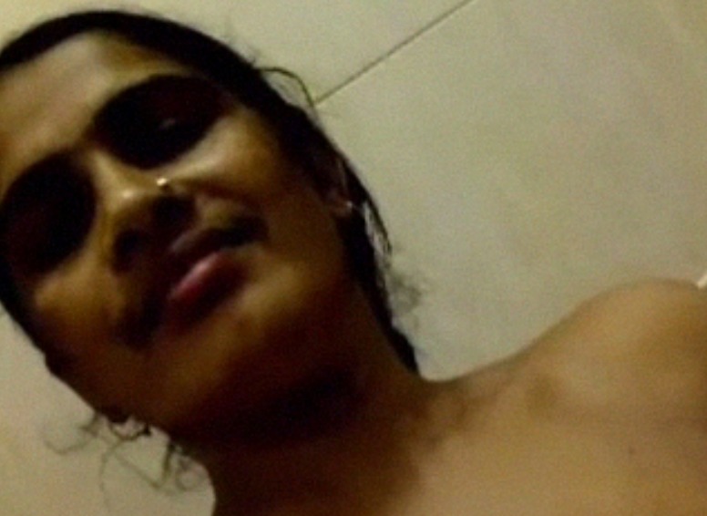 Mature Indian lady selfie shoot inside bathroom