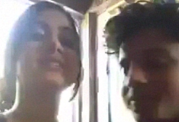 Romantic kissing video of young Indian lovers