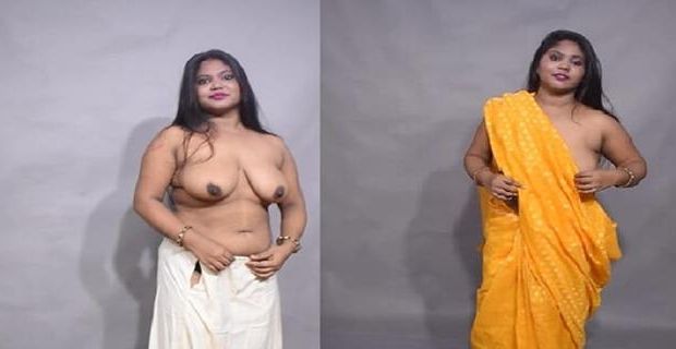 Bengali bong model ki big boobs show saree me