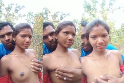 Dehati adivasi couple boob suck sex outdoor mms