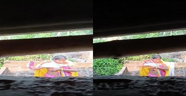 Dehati bhabhi outdoor bath hidden cam par viral