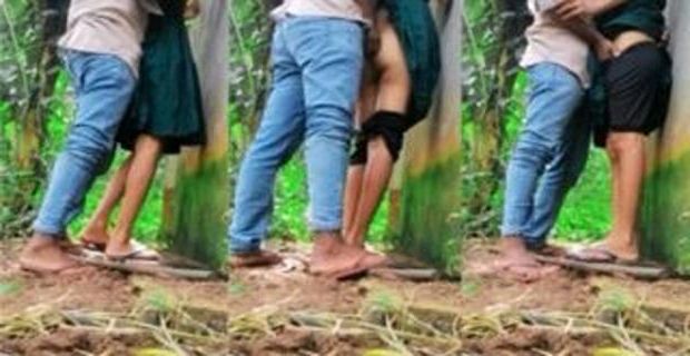 Dehati ladki ko khule me choda standing pose me chut ragadkar