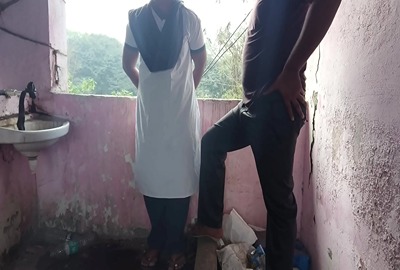 BF fucks a college girl in an old building