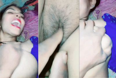 Husband rubs wife's pussy in desi sex video