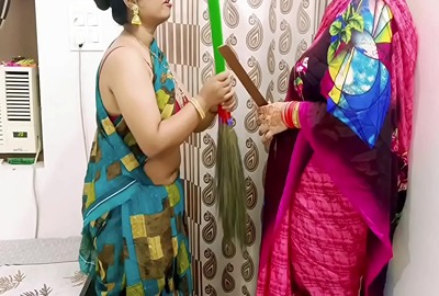 Indian wife and maid fight for husband's dick