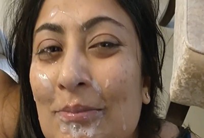 Man gets a blowjob and cums on his slut GF's face