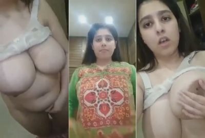 Naked bf video of a big boob girl stripping on camera