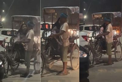 Tamil sex of a Chennai girl pressing rickshaw guy's dick