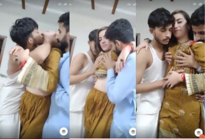 Two Hyderabad boys and a hot babe's live xxx video