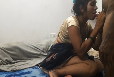 Wife sucks her devar's dick beside her husband