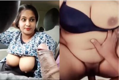 Big boob Bhabhi's desi outdoor sex in her lover's car