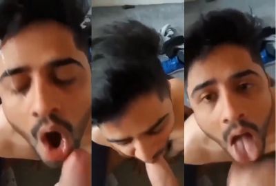 Man drops his cum on his gay partner's face in desi gay porn