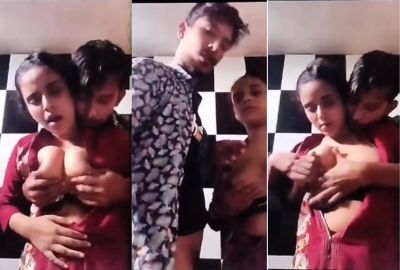 TikTok influencer squeezes his GF's juicy boobs on camera