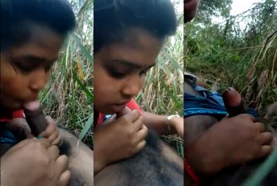 Village girl sucks her lover's dick in the desi sex video
