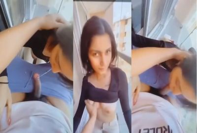19-year-old girl's blowjob in balcony in Indian outdoor xxx