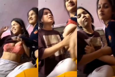 Desi nude girls from hostel preses each other's boobs