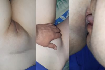 Lover licks Sangita Pandit's shaved desi pussy