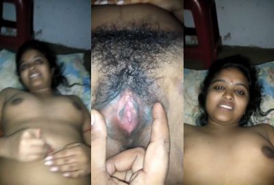 Man shows a Tamil lady's pink pussy in the xxx MMS