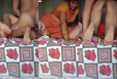 Stepson bangs his horny stepmom's pussy in the desi porn
