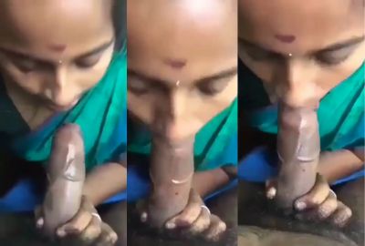 Chennai lady gives a Tamil blowjob to her Devar