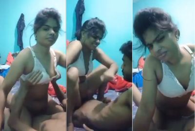 Desi sex video of a village girl riding on cousin's dick