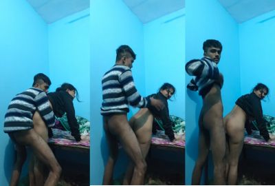 Guy enjoys standing sex with his horny GF