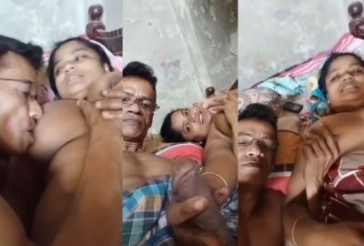 Kinky husband and big boob wife record their village porn